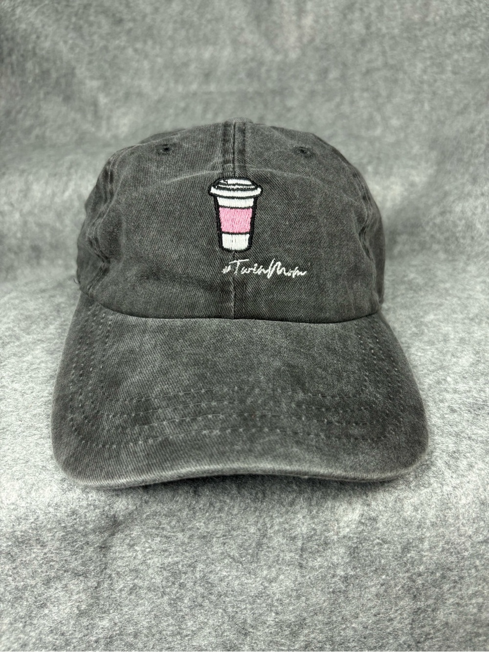 Dad Brand Twin Mum Coffee Cup Embroidered Black Adjustable Hat